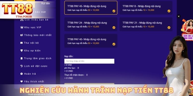 Nghiên cứu hành trình nạp tiền TT88